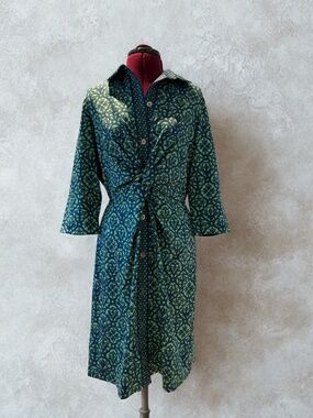 Gretchen Scott Twist & Shout Dress, Size Large, Navy/Kelly